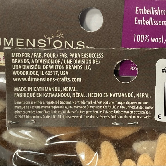 Reindeer Felt Embellishment (5) 2 Packs Dimensions 100% Wool Needle Felting - Picture 16 of 16